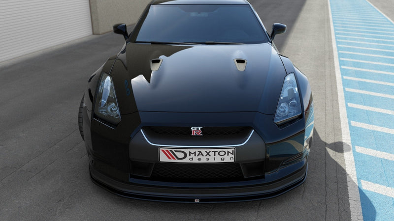 Maxton Design Front Ansatz V.2 für NISSAN GT-R vor Facelift COUPE (R35-SERIES) schwarz Hochglanz - Beast Performance Fahrzeugtechnik OHG