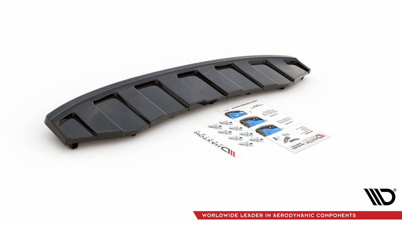 Maxton Design Mittlerer Diffusor Heck Ansatz für AUDI A6 C7 S-LINE AVANT AUSPUFF 2X1 im DTM LOOK schwarz matt - Beast Performance Fahrzeugtechnik OHG