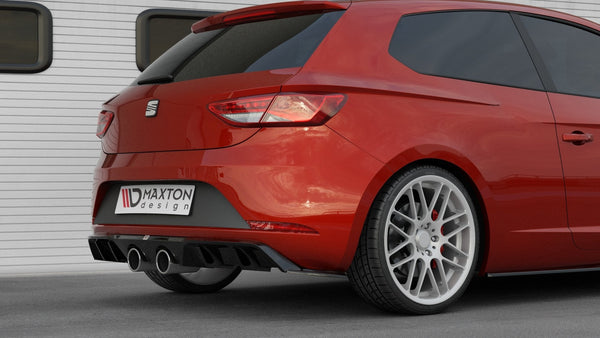 Maxton Design Diffusor Heck Ansatz V.2 für Seat Leon Cupra Mk3 FL Hatchback schwarz matt - Beast Performance Fahrzeugtechnik OHG
