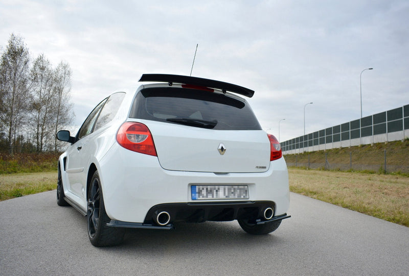 Maxton Design Heck Ansatz Flaps Diffusor für RENAULT CLIO MK3 RS FACELIFT schwarz Hochglanz - Beast Performance Fahrzeugtechnik OHG