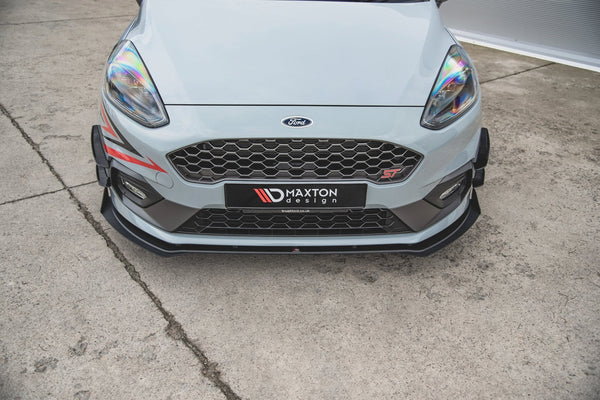 Maxton Design Front Stoßstangen Racing Flaps passend für Ford Fiesta Mk8 ST / ST-Line schwarz Hochglanz - Beast Performance Fahrzeugtechnik OHG