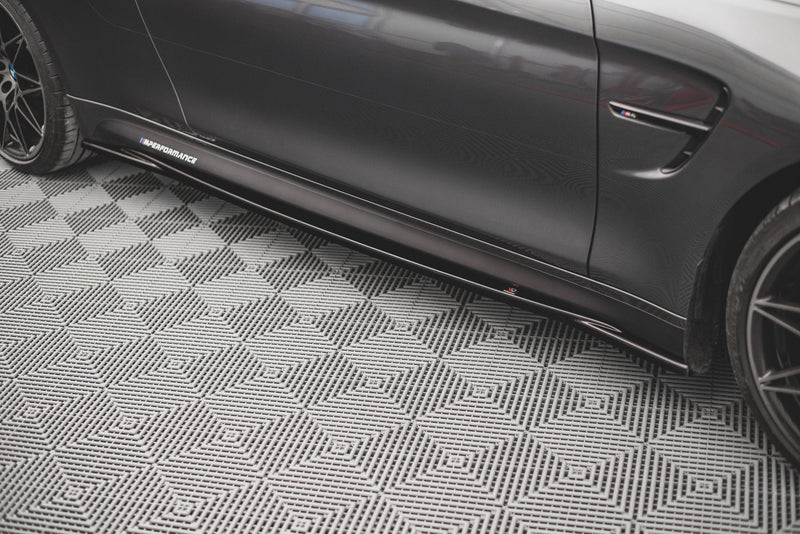 Maxton Design Seitenschweller Ansatz für BMW M4 F82 schwarz matt - Beast Performance Fahrzeugtechnik OHG