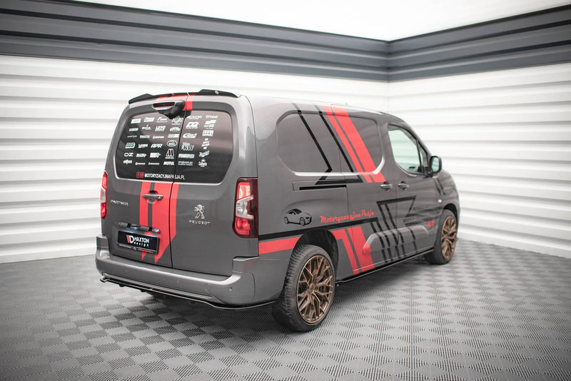 Maxton Design Mittlerer Diffusor Heck Ansatz DTM Look für Peugeot Partner Mk3 Carbon Look - Beast Performance Fahrzeugtechnik OHG