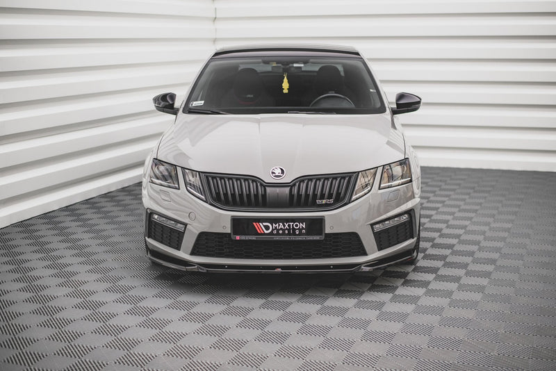 Maxton Design Front Ansatz V.3 für Skoda Octavia RS Mk3 Facelift Carbon Look - Beast Performance Fahrzeugtechnik OHG