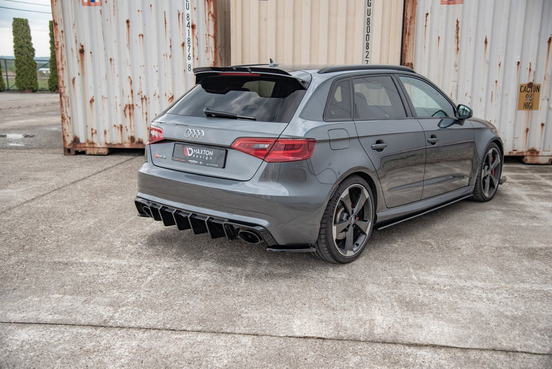 Maxton Design Heck Ansatz Flaps Diffusor V.2 für Audi RS3 8V Sportback Carbon Look - Beast Performance Fahrzeugtechnik OHG