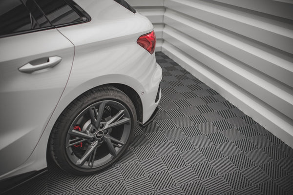 Maxton Design Heck Ansatz Flaps Diffusor V.1 für Audi S3 Sportback 8Y Carbon Look - Beast Performance Fahrzeugtechnik OHG
