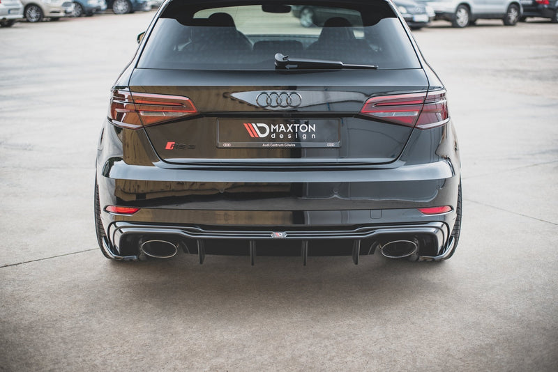 Maxton Design Heck Ansatz Flaps Diffusor V.2 für Audi RS3 8V Sportback Facelift Carbon Look - Beast Performance Fahrzeugtechnik OHG