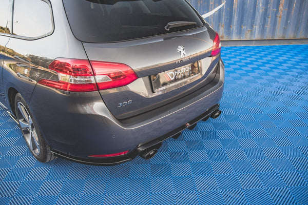 Maxton Design Heck Ansatz Flaps Diffusor V.2 für Peugeot 308 SW Mk2 Facelift Carbon Look - Beast Performance Fahrzeugtechnik OHG