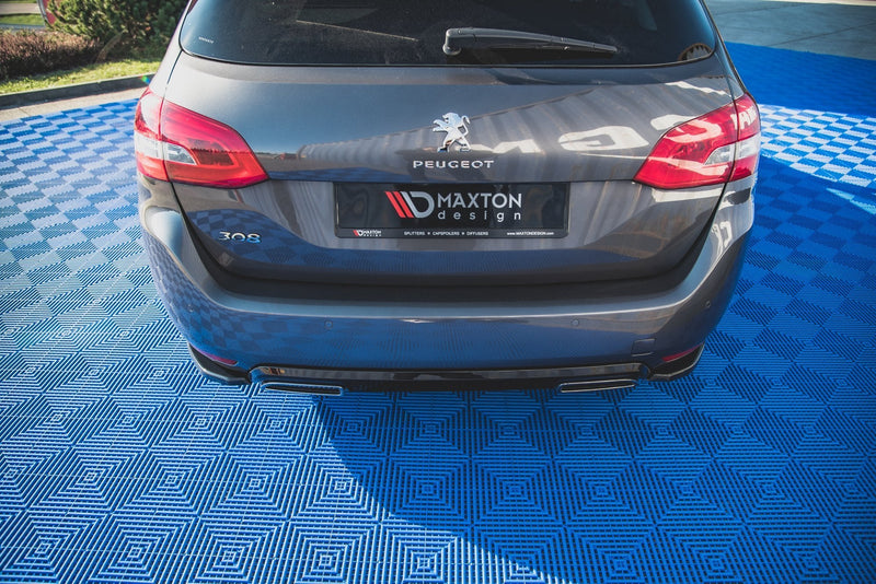 Maxton Design Heck Ansatz Flaps Diffusor für Peugeot 308 SW Mk2 Facelift schwarz matt - Beast Performance Fahrzeugtechnik OHG