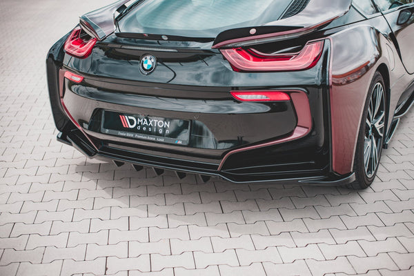 Maxton Design Mittlerer Diffusor Heck Ansatz DTM Look für BMW i8 schwarz matt - Beast Performance Fahrzeugtechnik OHG