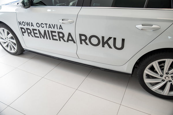 Maxton Design Seitenschweller Ansatz für V.2 für Skoda Octavia Mk4  schwarz Hochglanz - Beast Performance Fahrzeugtechnik OHG