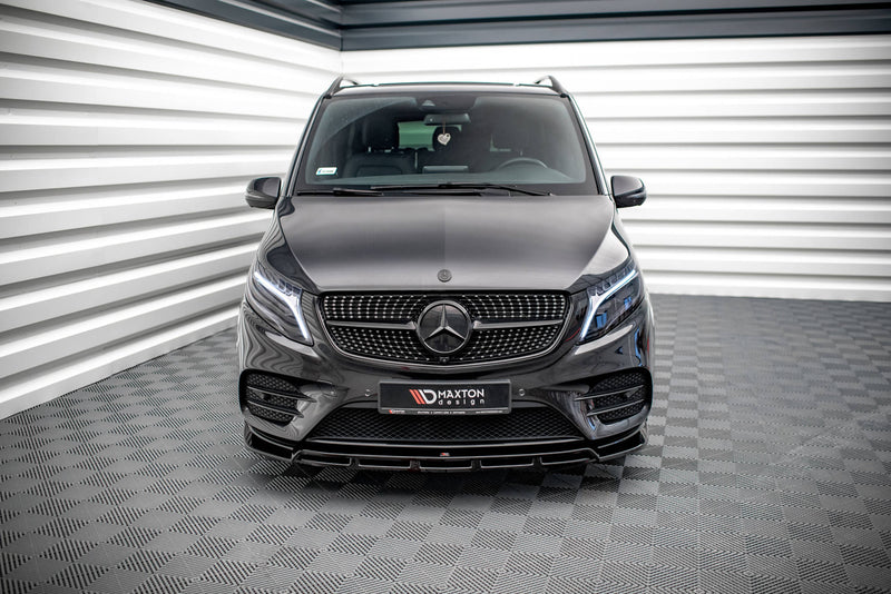 Maxton Design Front Ansatz V.5 für Mercedes-Benz V-Klasse AMG-Line W447 Facelift Carbon Look - Beast Performance Fahrzeugtechnik OHG