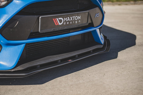 Maxton Design Robuste Racing Front Ansatz für passend +Flaps für Ford Focus RS Mk3 schwarz Hochglanz - Beast Performance Fahrzeugtechnik OHG