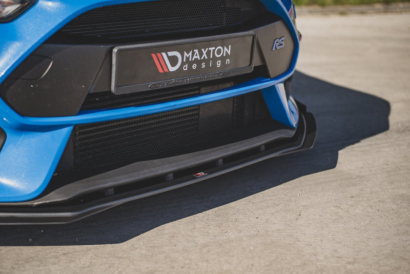 Maxton Design Robuste Racing Front Ansatz für passend +Flaps für Ford Focus RS Mk3 schwarz Hochglanz - Beast Performance Fahrzeugtechnik OHG