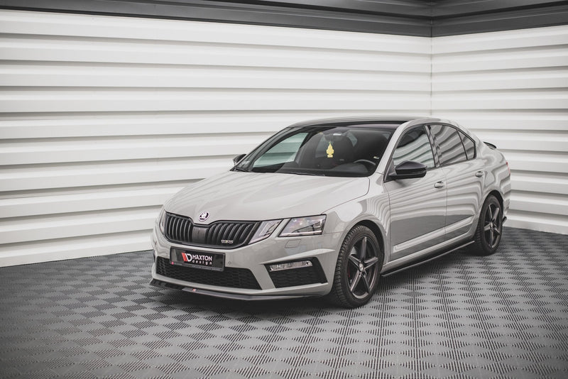 Maxton Design Front Ansatz V.1 für Skoda Octavia RS Mk3 Facelift schwarz matt - Beast Performance Fahrzeugtechnik OHG