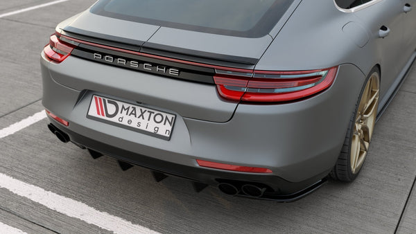 Maxton Design Diffusor Heck Ansatz für Porsche Panamera GTS 971 schwarz Hochglanz - Beast Performance Fahrzeugtechnik OHG