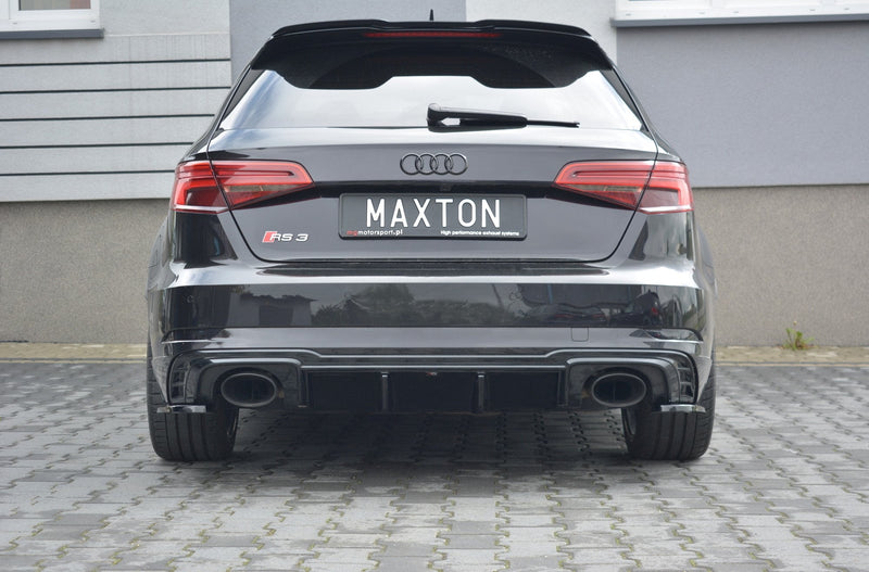 Maxton Design Diffusor Heck Ansatz für Audi RS3 8V FL Sportback Carbon Look - Beast Performance Fahrzeugtechnik OHG
