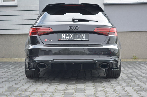 Maxton Design Diffusor Heck Ansatz für Audi RS3 8V FL Sportback Carbon Look - Beast Performance Fahrzeugtechnik OHG