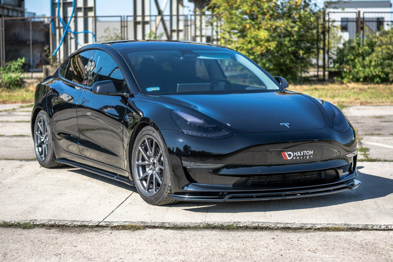 Maxton Design Front Ansatz V.2 für Tesla Model 3 schwarz Hochglanz - Beast Performance Fahrzeugtechnik OHG