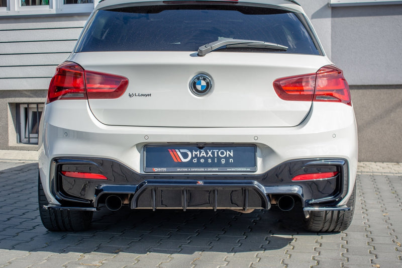 Maxton Design Heck Ansatz Flaps Diffusor für BMW 1er F20 Facelift M-power schwarz matt - Beast Performance Fahrzeugtechnik OHG