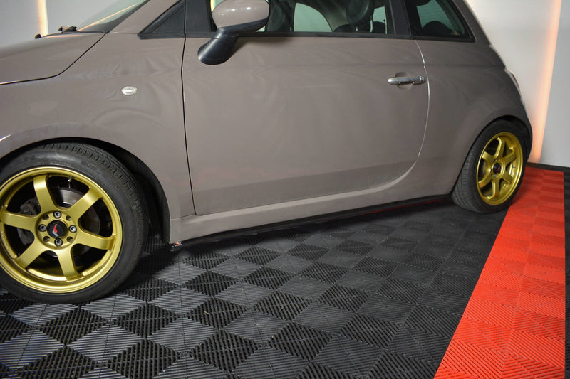 Maxton Design Seitenschweller Ansatz für FIAT 500 HATCHBACK vor Facelift Carbon Look - Beast Performance Fahrzeugtechnik OHG