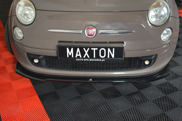 Maxton Design Front Ansatz V.2 für FIAT 500 HATCHBACK vor Facelift Carbon Look - Beast Performance Fahrzeugtechnik OHG