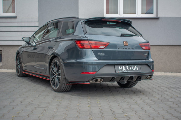 Maxton Design Diffusor Heck Ansatz V.1 für Seat Leon Cupra Mk3 FL Sportstourer schwarz matt - Beast Performance Fahrzeugtechnik OHG