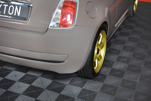 Maxton Design Heck Ansatz Flaps Diffusor für FIAT 500 HATCHBACK vor Facelift schwarz matt - Beast Performance Fahrzeugtechnik OHG