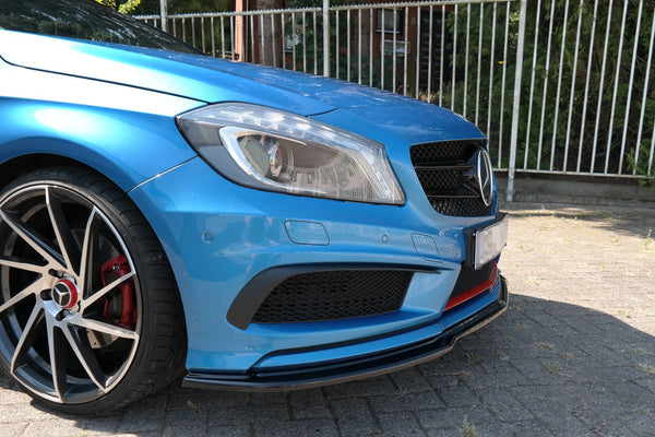 Maxton Design Front Ansatz für Mercedes W176 AMG-LINE vor Facelift schwarz Hochglanz - Beast Performance Fahrzeugtechnik OHG