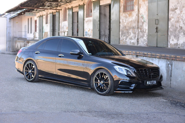 Maxton Design Seitenschweller Ansatz für Mercedes S-KLASSE AMG-LINE W222 Carbon Look - Beast Performance Fahrzeugtechnik OHG