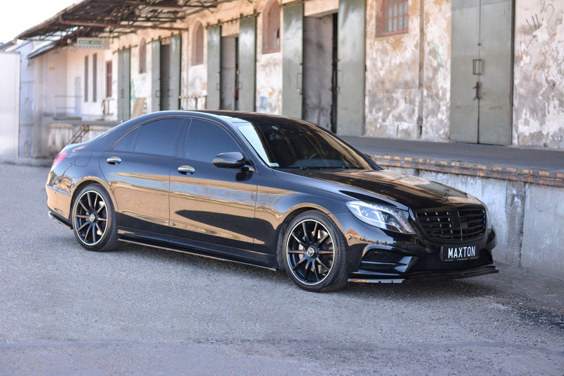Maxton Design Seitenschweller Ansatz für Mercedes S-KLASSE AMG-LINE W222 schwarz Hochglanz - Beast Performance Fahrzeugtechnik OHG