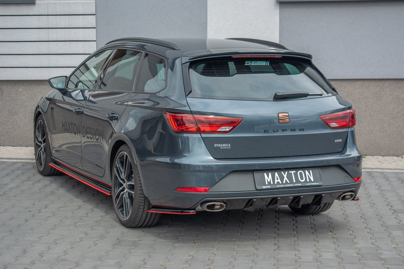 Maxton Design Spoiler CAP für Seat Leon Mk3 Cupra ST Facelift Carbon Look - Beast Performance Fahrzeugtechnik OHG