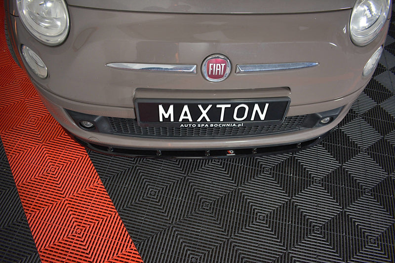 Maxton Design Front Ansatz V.1 für FIAT 500 HATCHBACK vor Facelift Carbon Look - Beast Performance Fahrzeugtechnik OHG