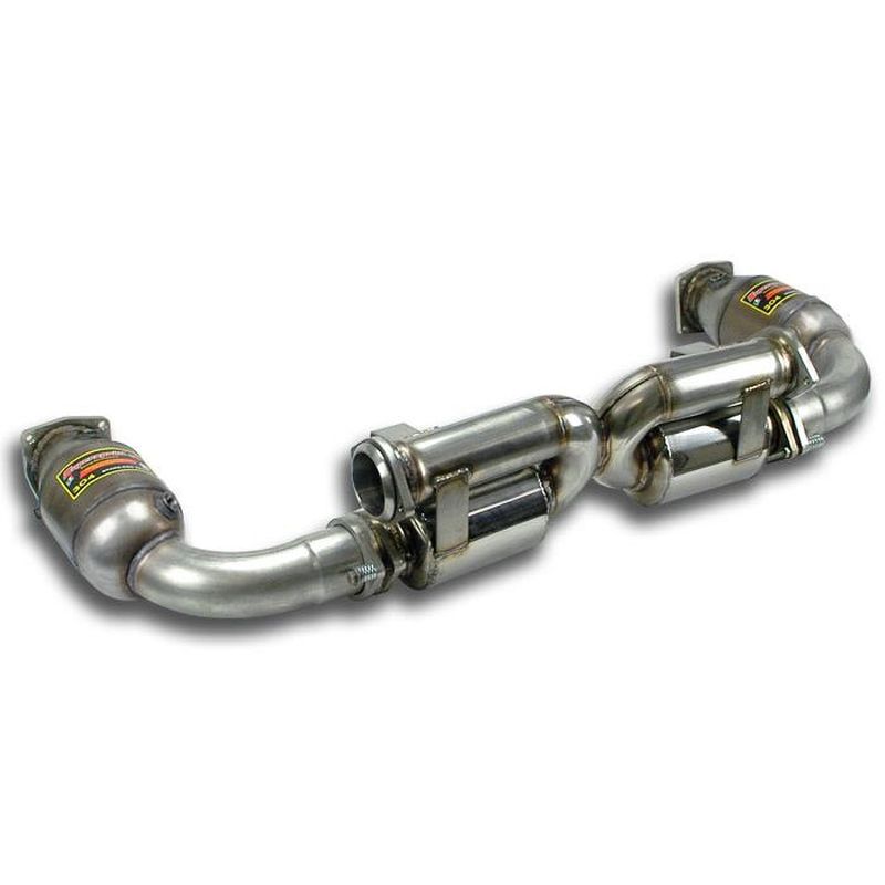 Supersprint Endschalldämpfer Rechts - Links -Racing- + Sport Metallkatalysator 100 CPSI passend für PORSCHE 997 Turbo S (3.8 530 Hp) 2010 - - Beast Performance Fahrzeugtechnik OHG