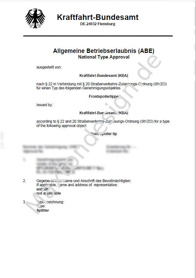 Maxton Design Maxtondesign Front Ansatz passend für Gutachten ABE für alle FD1 AUDI BMW VW FORD SKODA - Beast Performance Fahrzeugtechnik OHG