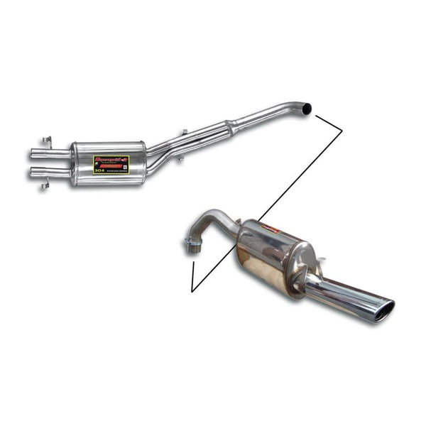 Supersprint Sport pack - Austrittsrohr mittig passend für ALFA ROMEO 75 3.0 V6 America (188 PS) '87 -> '89 - Beast Performance Fahrzeugtechnik OHG