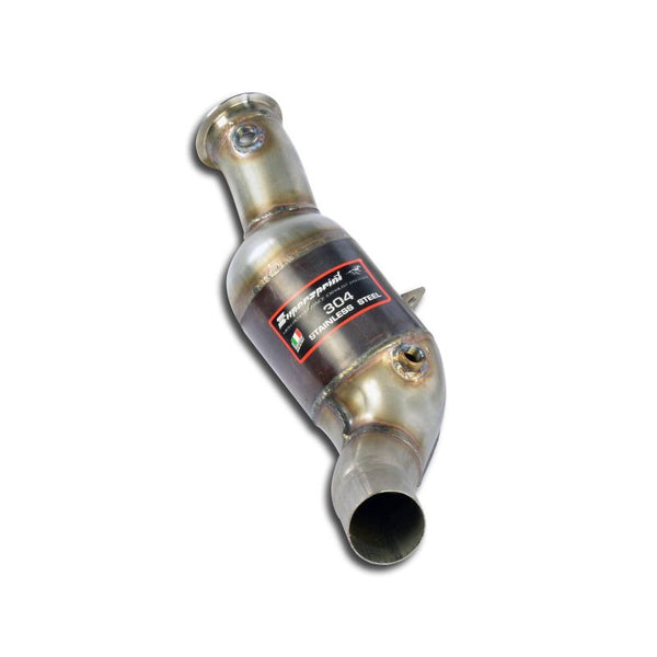Supersprint Downpipe Links + Sport Metallkatalysator 200CPSI passend für ALFA ROMEO GIULIA QUADRIFOGLIO "Racing Edition" 2.9i V6 Bi-Turbo (520 PS) 2020 (mit klappe) - Beast Performance Fahrzeugtechnik OHG