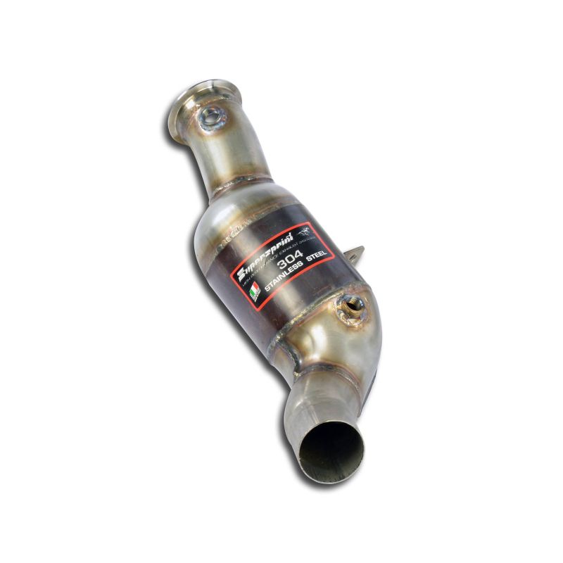 Supersprint Downpipe Links + Sport Metallkatalysator 200CPSI passend für ALFA ROMEO GIULIA QUADRIFOGLIO 2.9i V6 Bi-Turbo (510 PS) 2016 -> (mit klappe) - Beast Performance Fahrzeugtechnik OHG