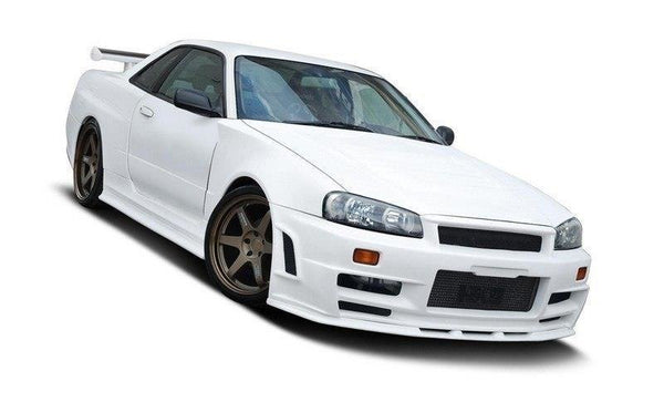Maxton Design Front Stoßstange NISSAN SKYLINE R34 GTT Z TYPE BREIT (OHNE DIFFUSOR, PASST NUR MIT KOTFLÃƒÅ“GELN UND GTR MOTORHAUBE) - Beast Performance Fahrzeugtechnik OHG