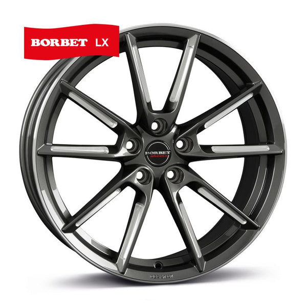 Borbet LX graphite spoke rim polished Felge 8,5x19 Zoll 5x114,3 Lochkreis - Beast Performance Fahrzeugtechnik OHG