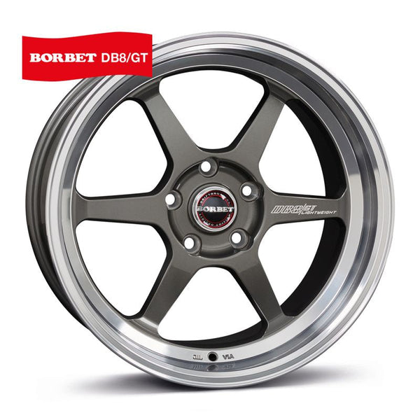 Borbet DB8GT graphite rim polished  Felge 9,5x18 Zoll 5x114,3 Lochkreis - Beast Performance Fahrzeugtechnik OHG