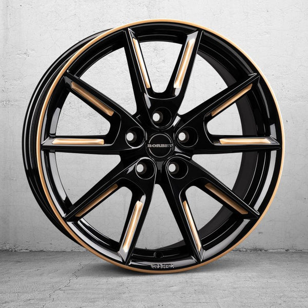 Borbet LX18 black glossy gold spoke rim Felge 8x18 Zoll 5x112 Lochkreis - Beast Performance Fahrzeugtechnik OHG