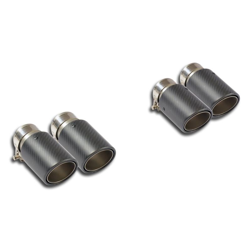 Supersprint Endrohrsatz Rechts OO100 - Links OO100 carbon passend für VW GOLF VII R Performance 2.0 TFSI (310 PS) 2017 ->  (mit klappe) - Beast Performance Fahrzeugtechnik OHG