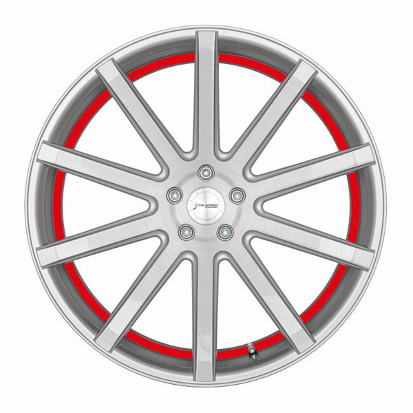 CORSPEED DEVILLE Silver-brushed-Surface/ undercut Color Trim rot 8,5x19 5x114,3 Lochkreis - Beast Performance Fahrzeugtechnik OHG