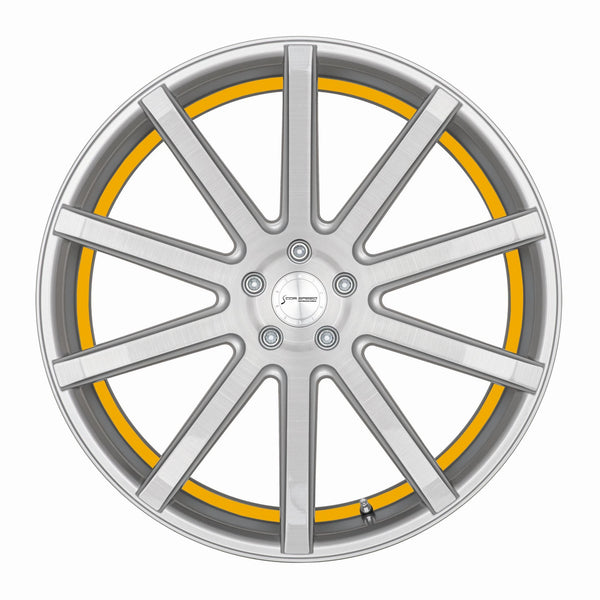 CORSPEED DEVILLE Silver-brushed-Surface/ undercut Color Trim gelb 10,5x20 5x114,3 Lochkreis - Beast Performance Fahrzeugtechnik OHG