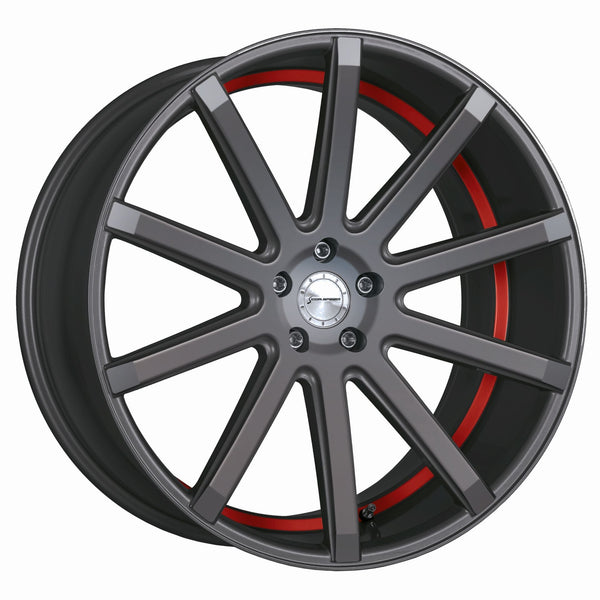 CORSPEED DEVILLE Gunmetal/ undercut Color Trim rot 9,5x22 5x120 Lochkreis - Beast Performance Fahrzeugtechnik OHG