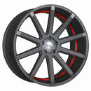 CORSPEED DEVILLE Gunmetal/ undercut Color Trim rot 9,5x22 5x114,3 Lochkreis - Beast Performance Fahrzeugtechnik OHG