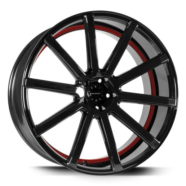 CORSPEED DEVILLE Higloss-Black/ undercut Color Trim rot 9,5x22 5x112 Lochkreis - Beast Performance Fahrzeugtechnik OHG
